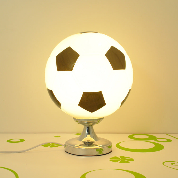 Iron Glass Football Bedroom Table Lamp