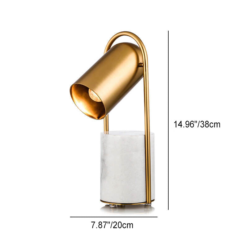 Cylinder Ring Hardware Marble Table Lamp