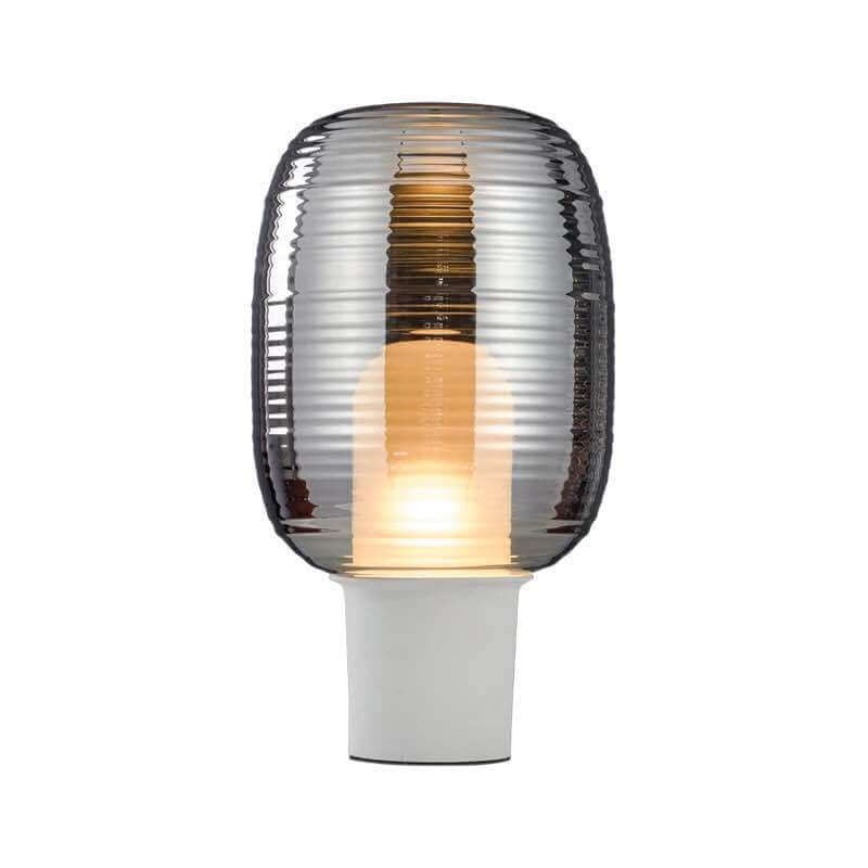 Striped Oval Glass Table Lamp