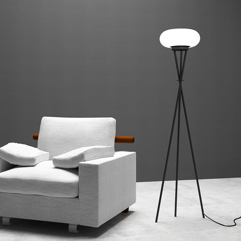 Round Tripod Iron Acrylic Floor Lamp