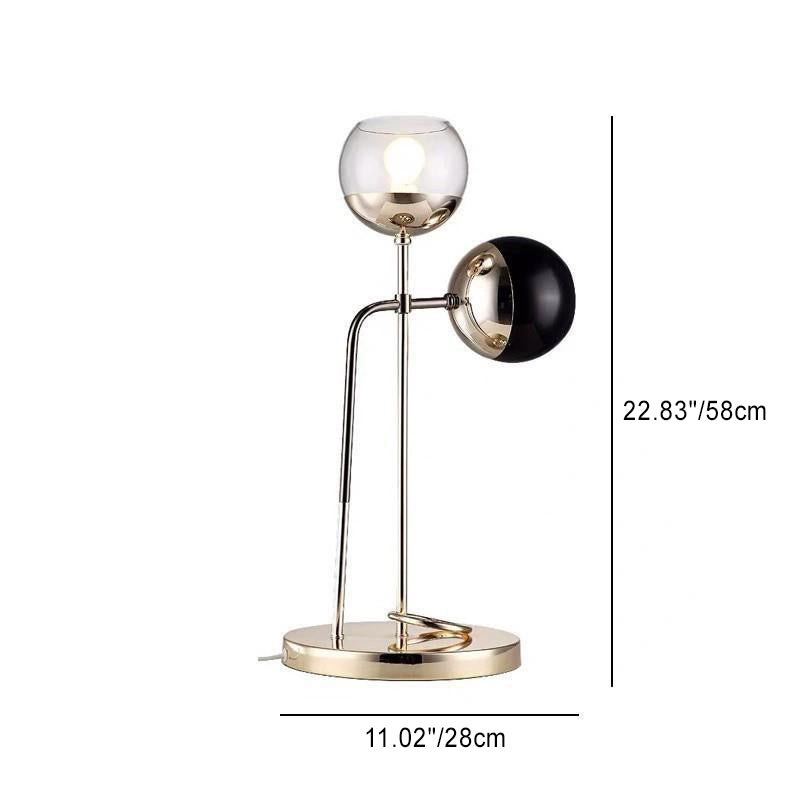 Orb Hardware Glass Bedroom 2-Light Table Lamp
