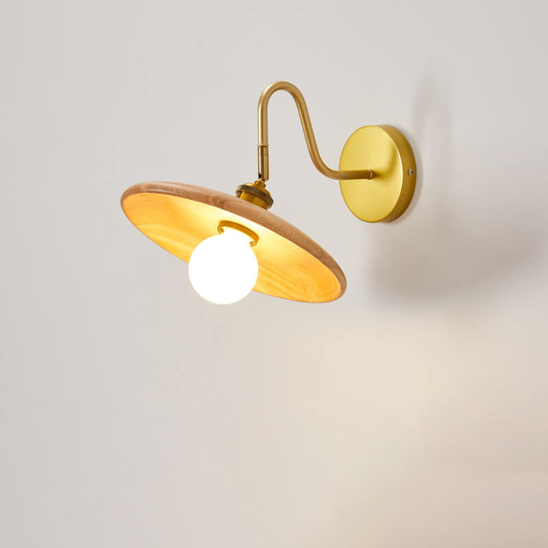 Wooden Tray Shaped Wall Lamp