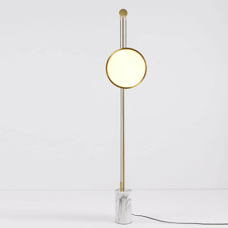 Round Iron Faux Marble Floor Lamp