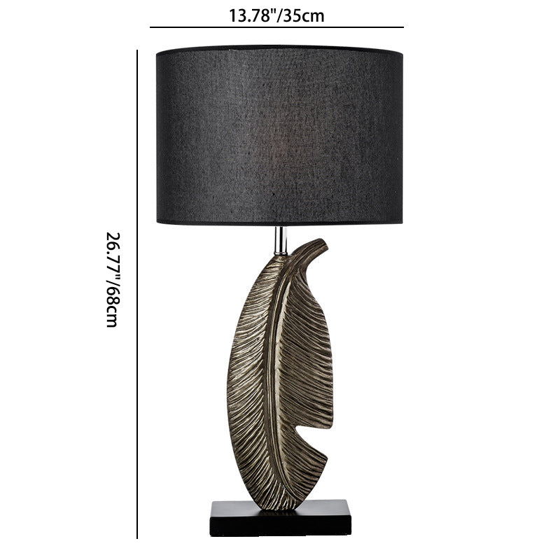 Leaf Resin Fabric Iron Table Lamp