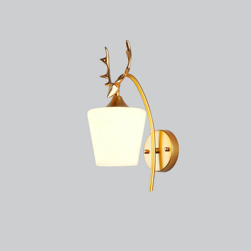 Antler Glass Cone Living Wall Lamp
