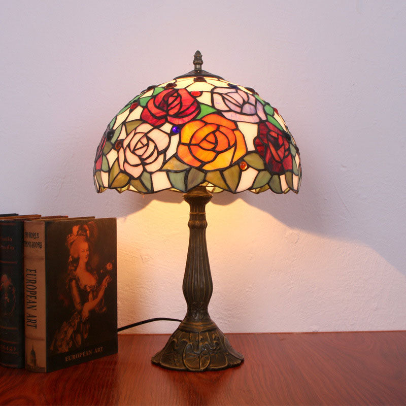 Alloy Four-Color Rose Table Lamp