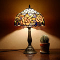 Rose Stained Glass Study Table Lamp