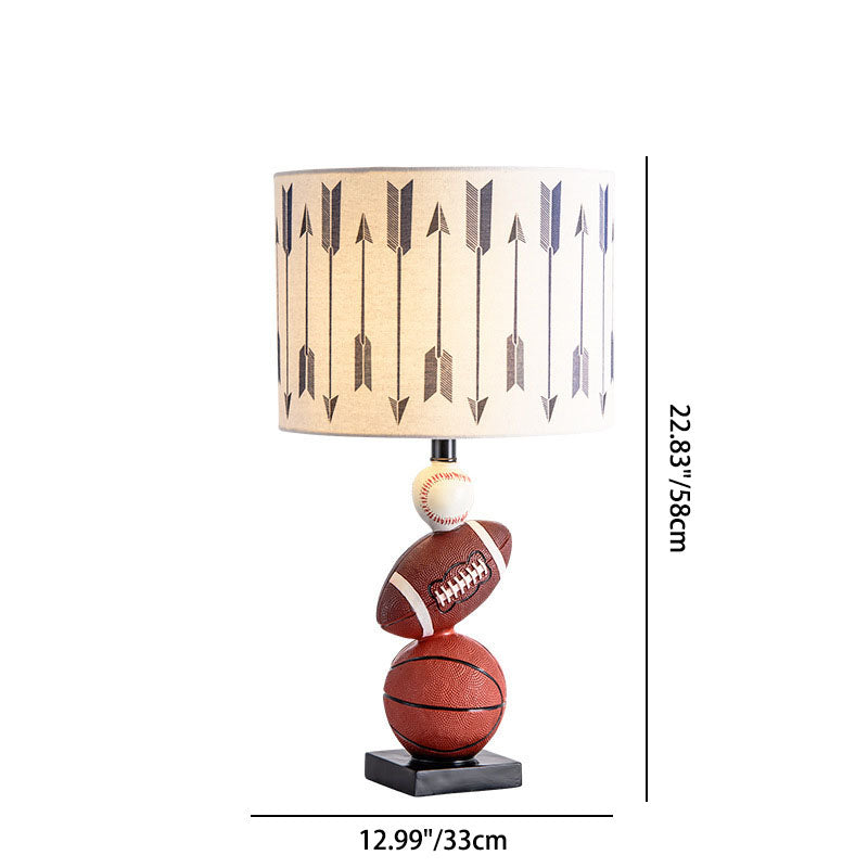 Cylinder Basketball Rugby Tennis Table Lamp