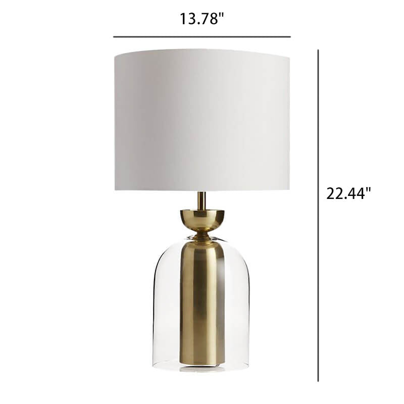 Fabric Cylinder Glass Table Lamp