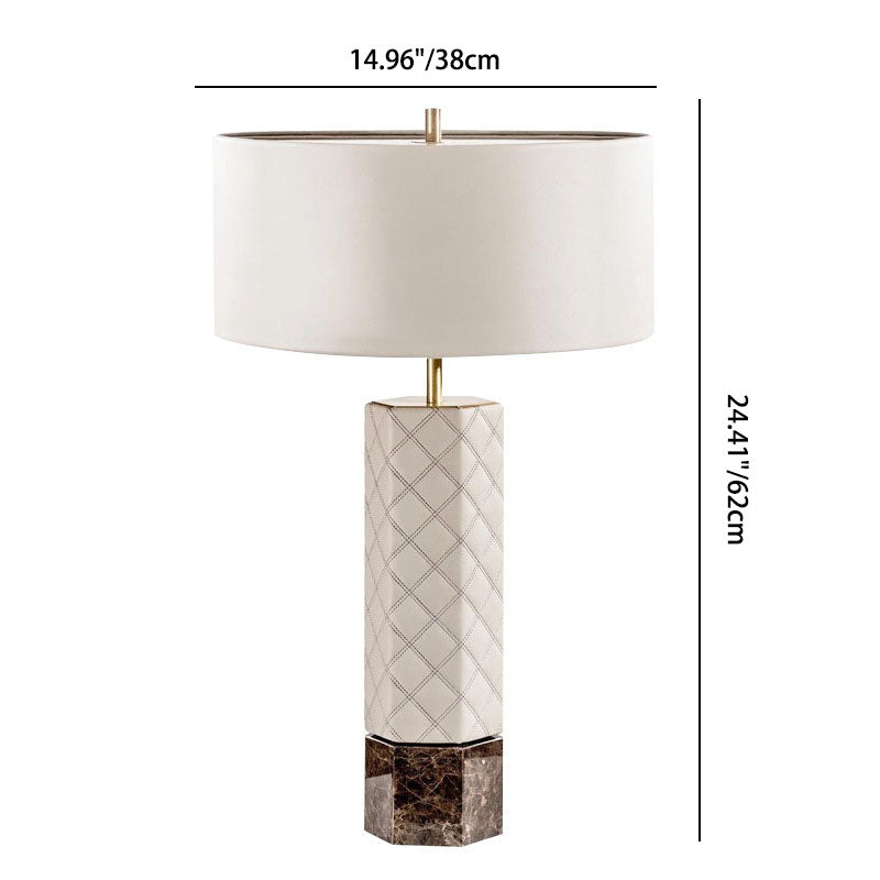 Cylindrical Circular Hexagonal Column Table Lamp