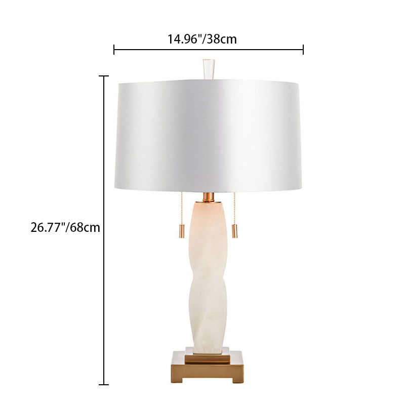 Cylinder Round Metal Marble Table Lamp