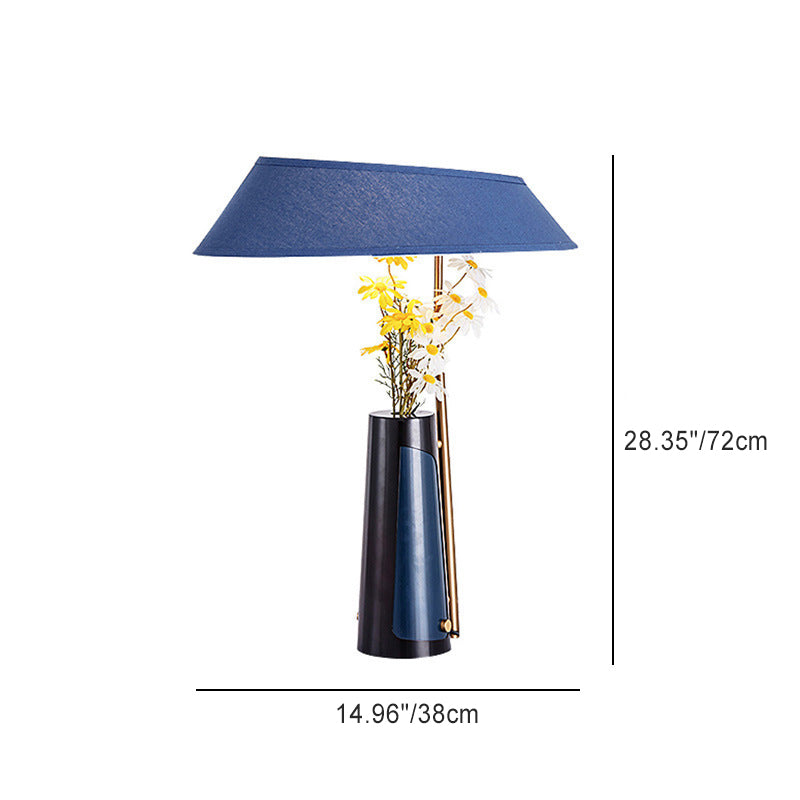 Cylinder Vase Hardware Fabric Table Lamp