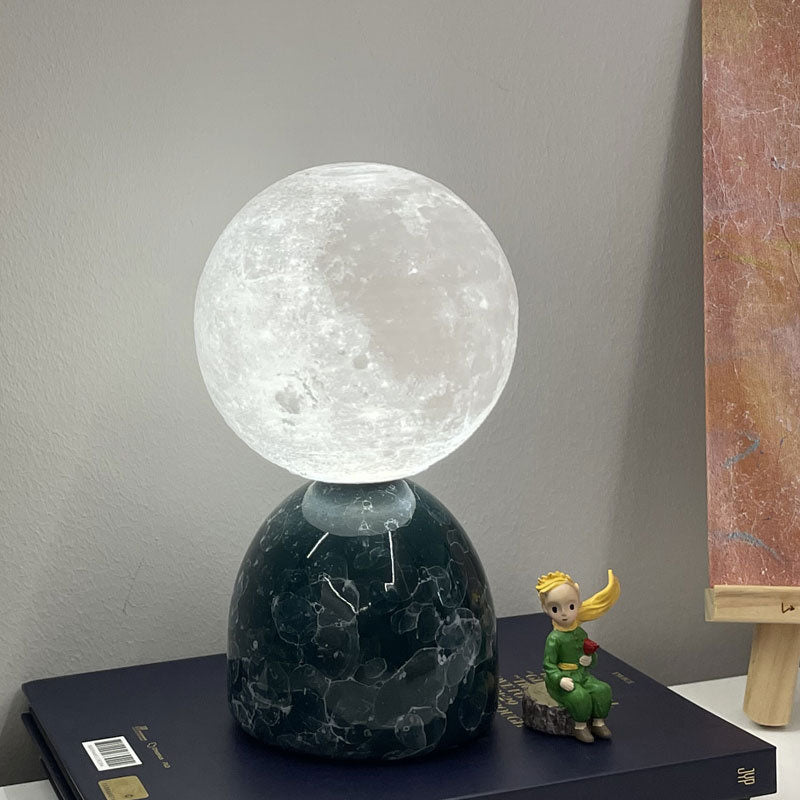 3D Printed Moon Ceramic Table Lamp