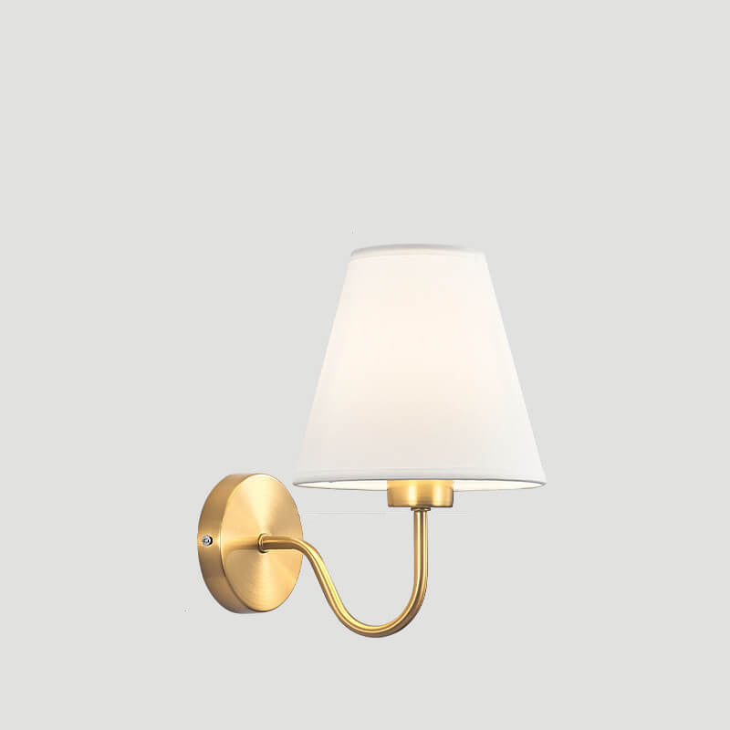 Cone Fabric Curved Arm Wall Lamp