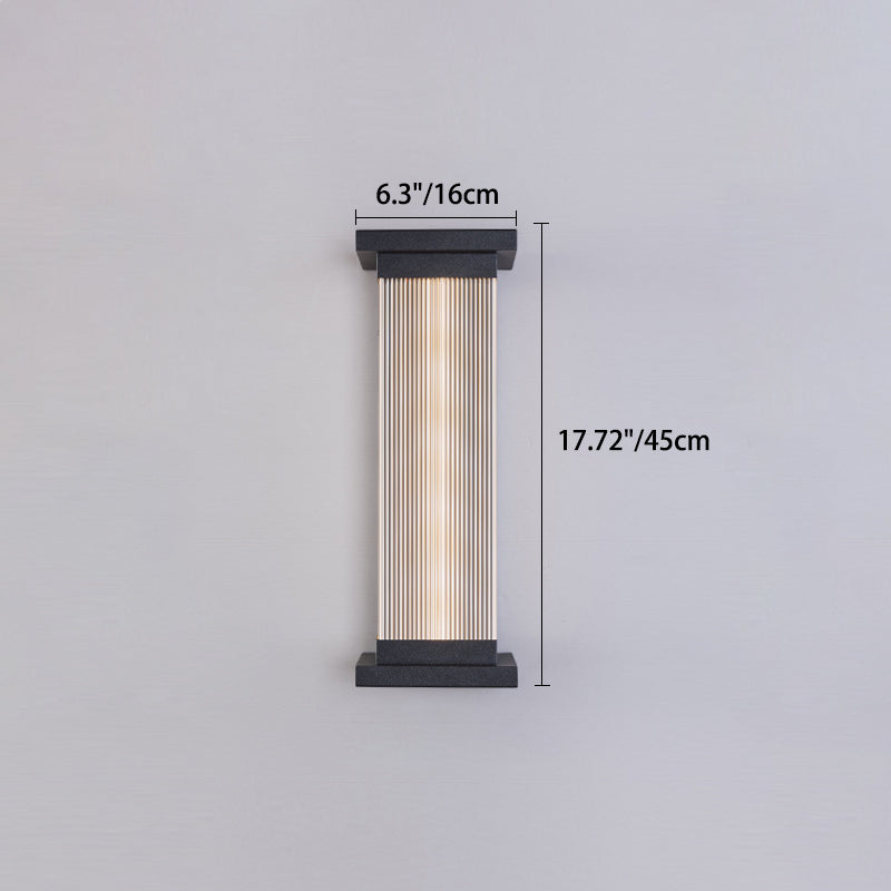 Striped Rectangle Stainless Steel Outdoor Light