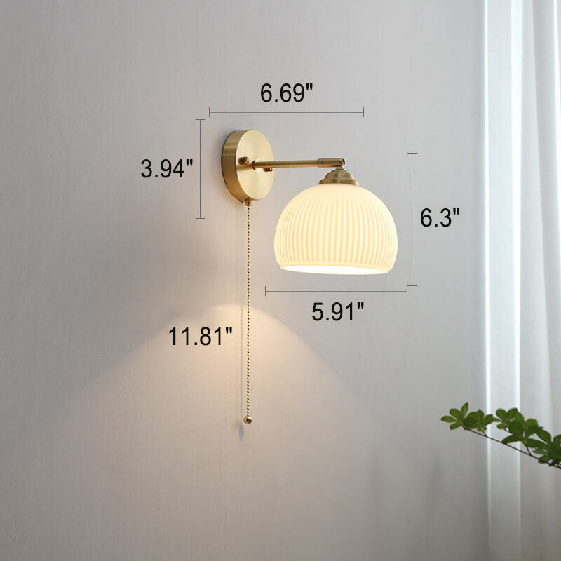 Striped Milk White Glass Wall Lamp