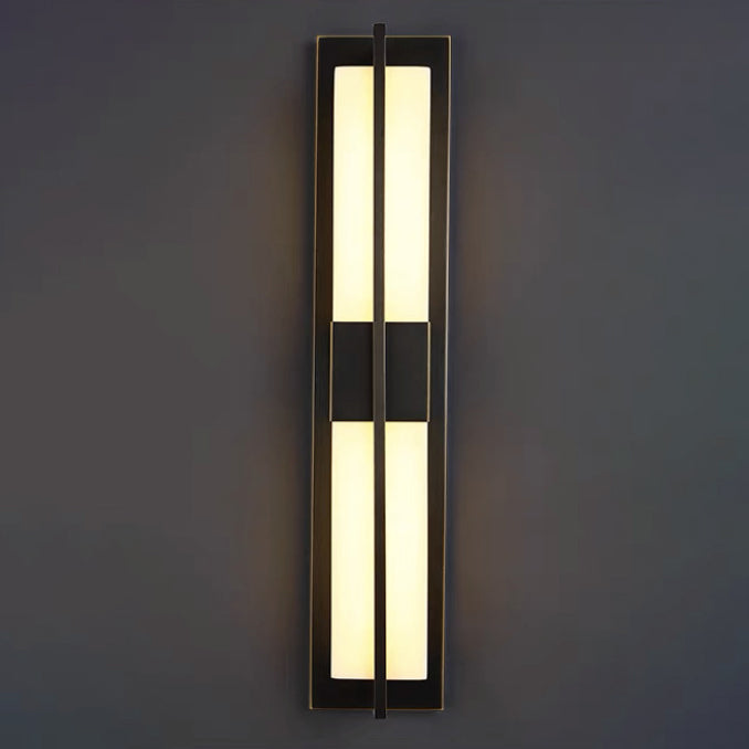 Rectangular Copper Marble Patio Outdoor Light