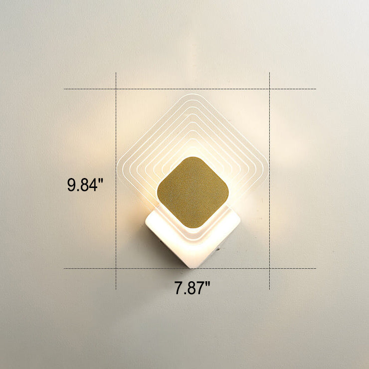 Gold Geometric Acrylic Wall Lamp
