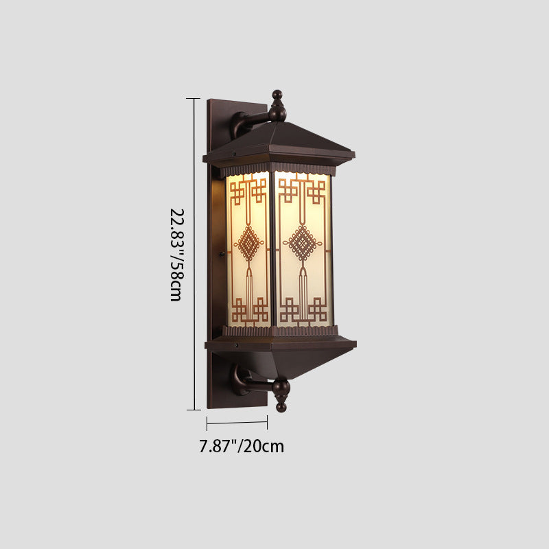 Aluminum Square Knot Pattern Outdoor Light