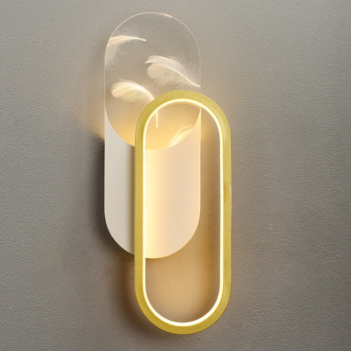 Feather Effect Acrylic Geometric Wall Lamp