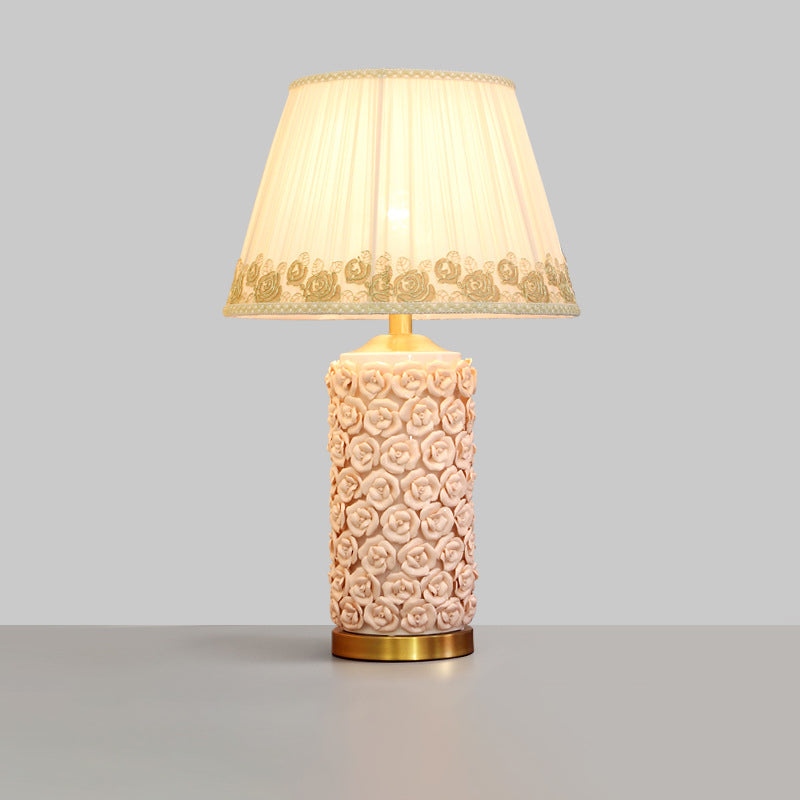 Rose Vase Cylinder Copper Table Lamp