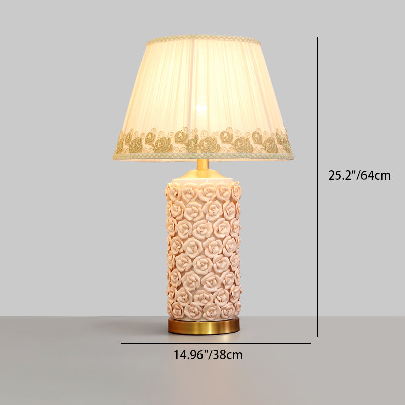 Rose Vase Cylinder Copper Table Lamp