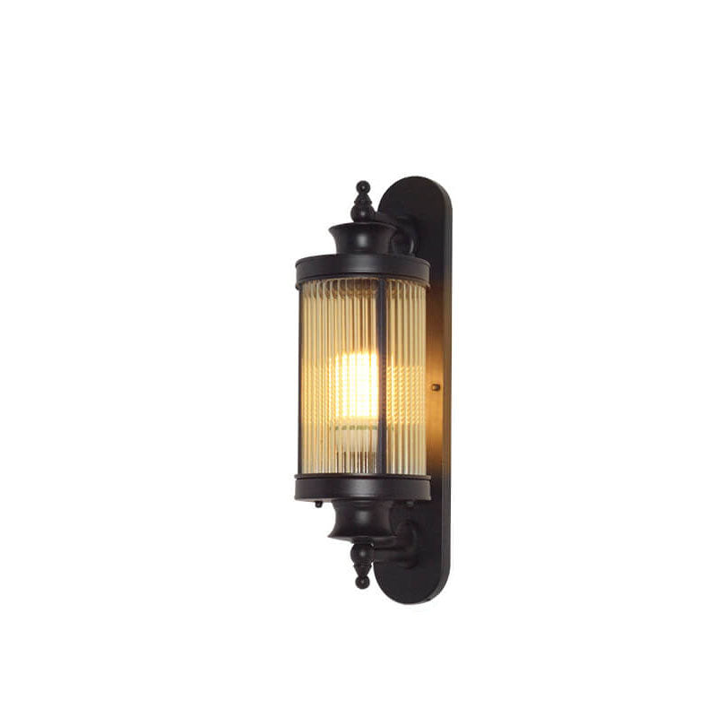 Cylindrical Glass Iron Outdoor Light