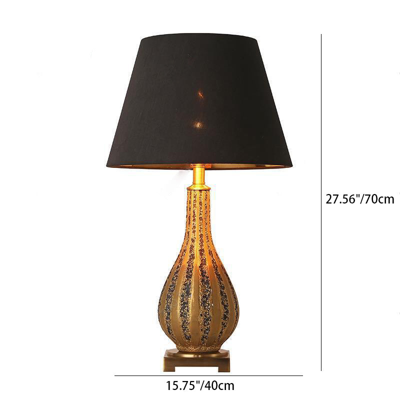 Vase Trapezoidal Ceramic Fabric Table Lamp