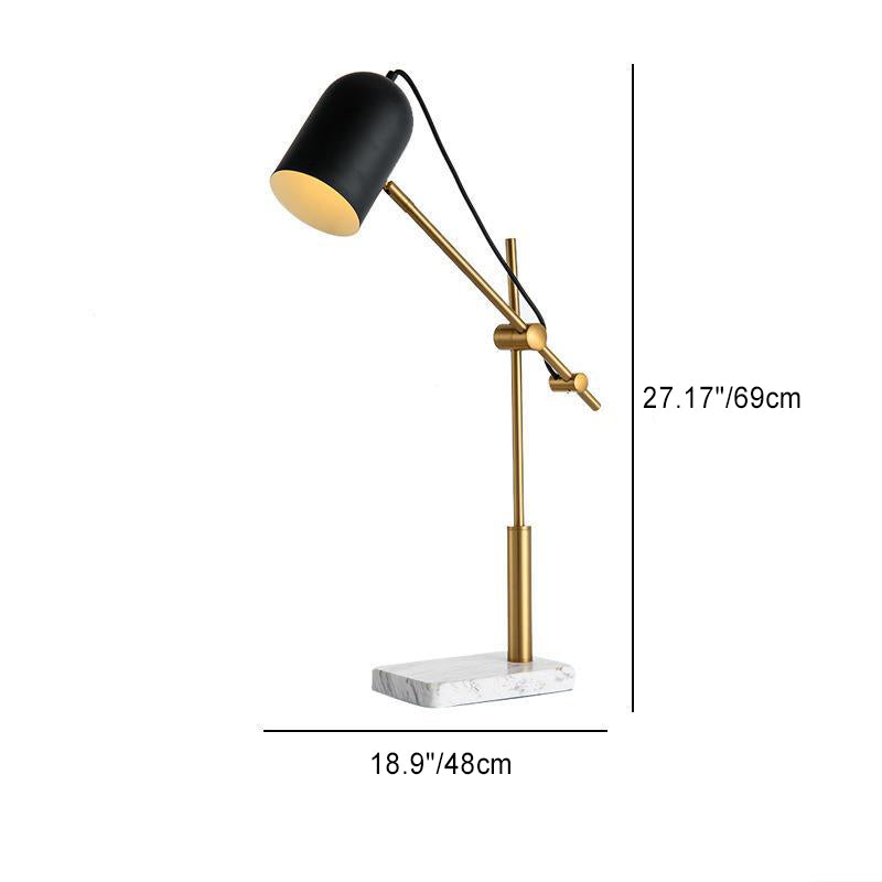 Cylinder Marble Hardware Bedroom Table Lamp