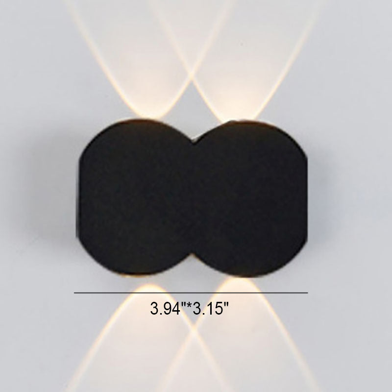 Round Geometric Up Down Outdoor Light