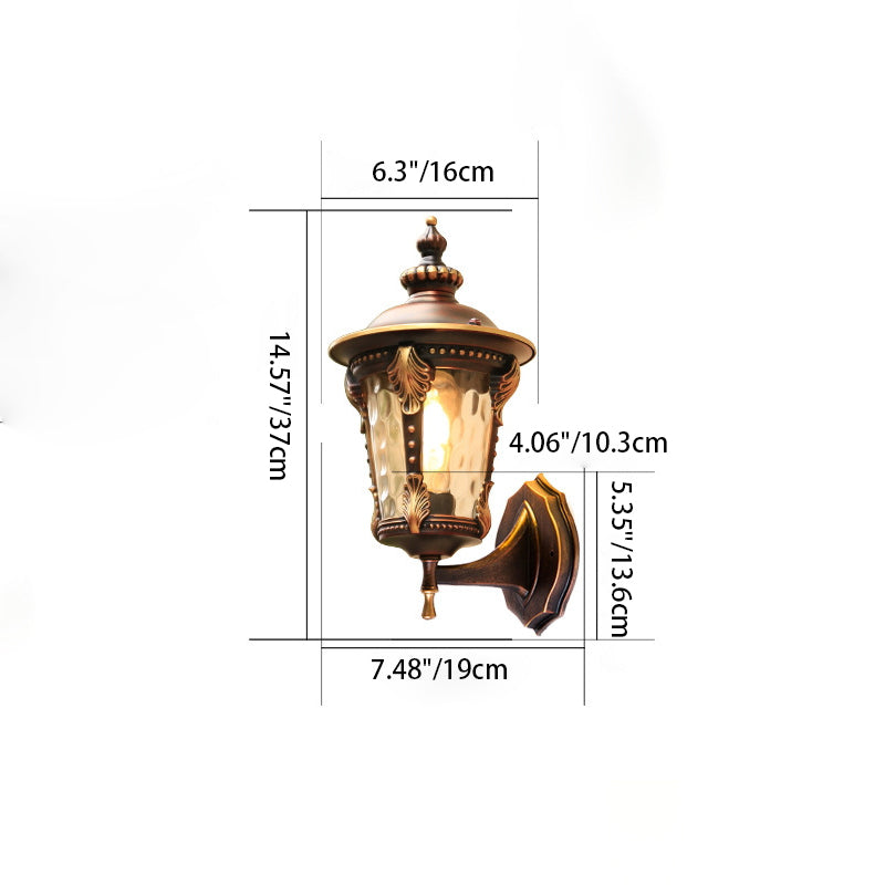 Cylinder Quadrilateral Aluminum Glass Outdoor Light