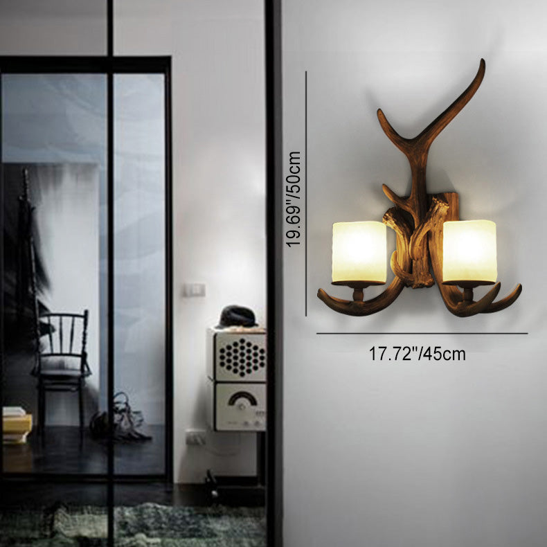 Resin Iron Antler 1/2 Wall Lamp