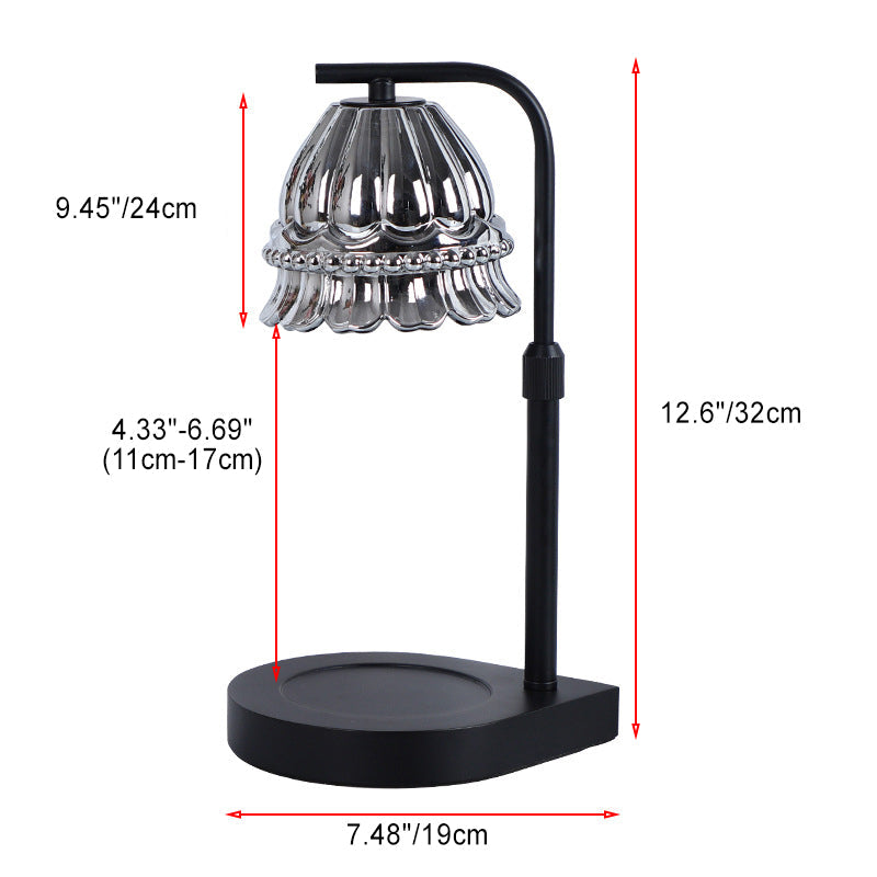Flower Type Wooden Glass Table Lamp