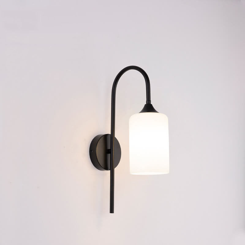 Glass Cylindrical Bending Arm Wall Lamp