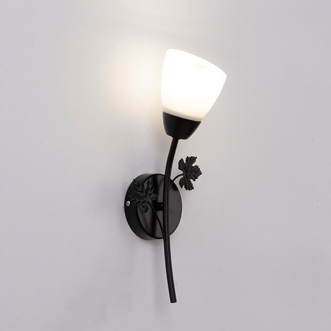 Iron Glass Flower Bud Wall Lamp