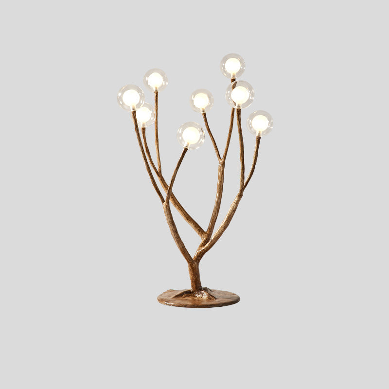 Branch Polymer Metal Glass 8-Light Table Lamp