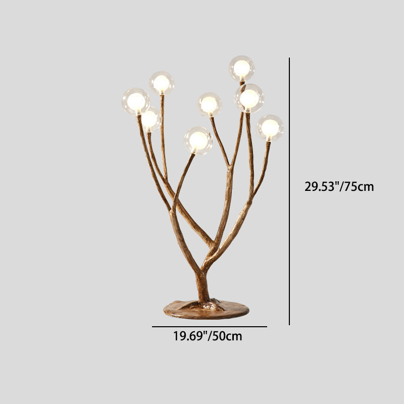 Branch Polymer Metal Glass 8-Light Table Lamp