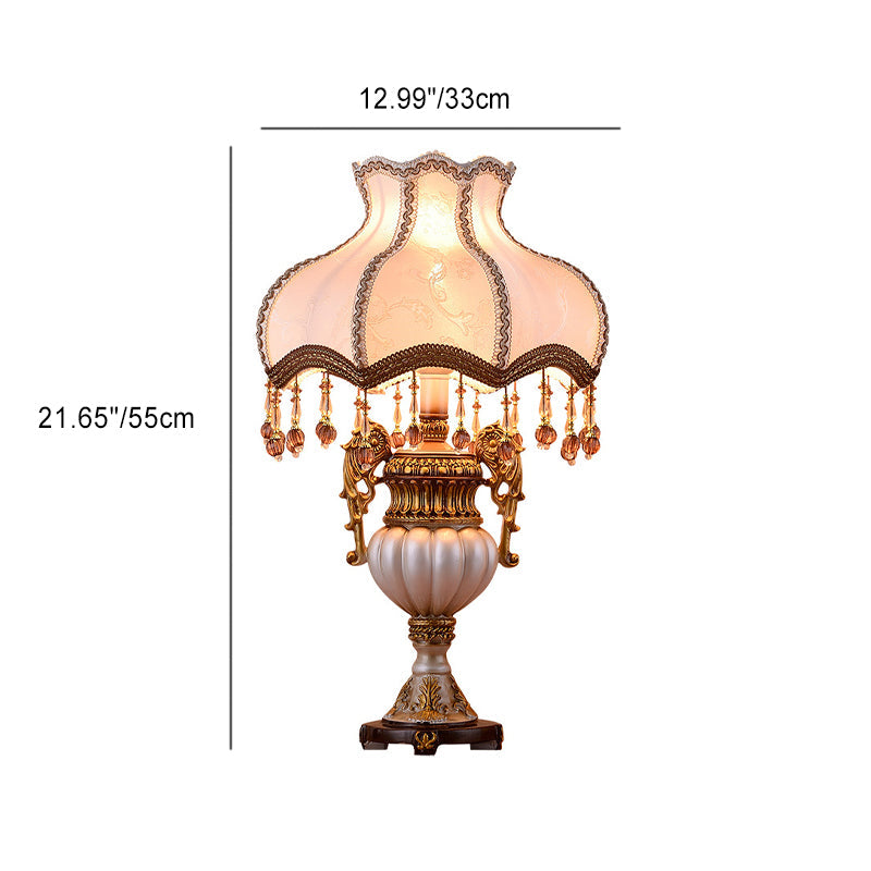Vase Resin Fabric Bedroom Table Lamp
