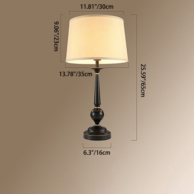 Pleated Fabric Iron Bedroom Table Lamp