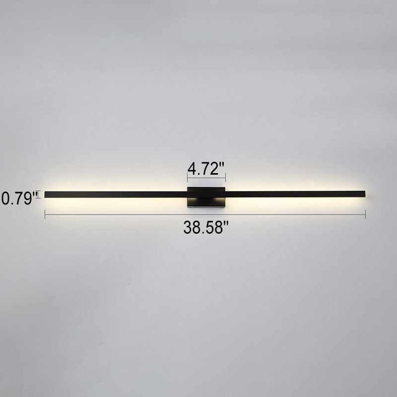 Black Linear Mirror Front Wall Lamp