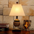 Orb Stripe Carved Resin Table Lamp