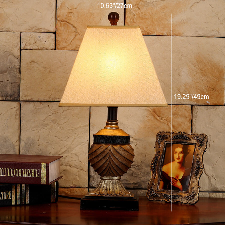 Orb Stripe Carved Resin Table Lamp