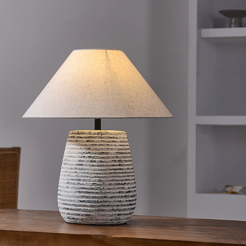 Ceramic Jar Linen Fabric Table Lamp
