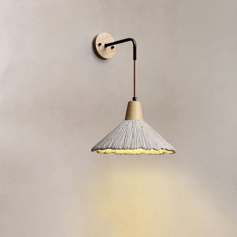 Wood Horn Living Room Wall Lamp