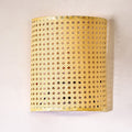 Rattan Semi-Cylinder Living Room Wall Lamp