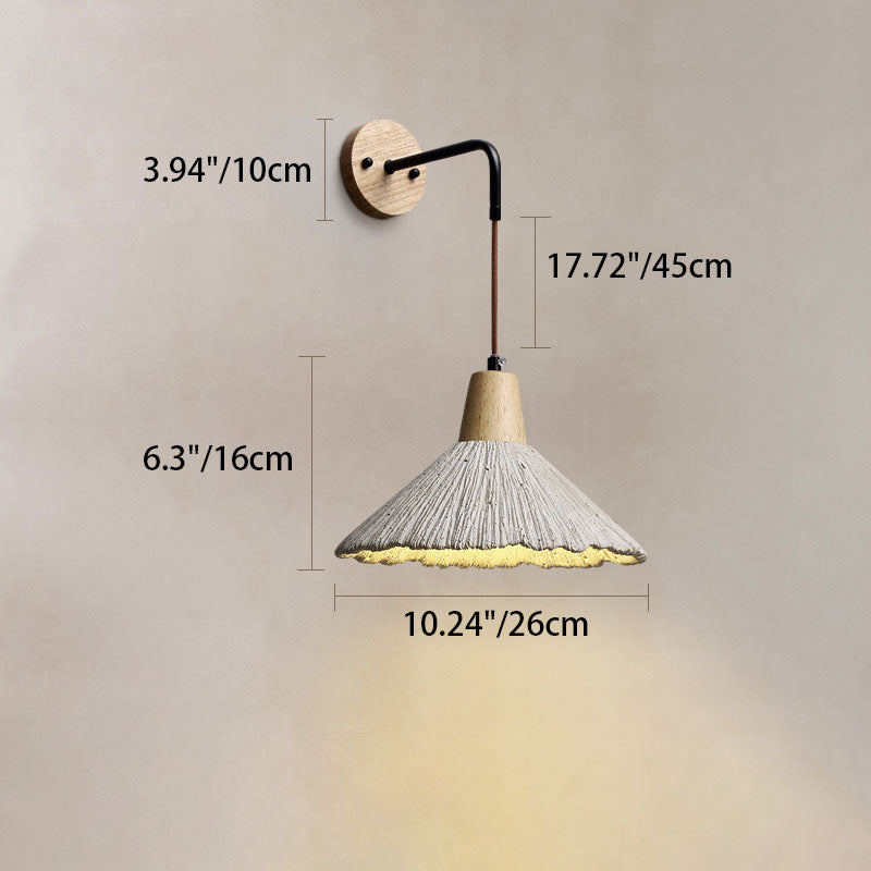 Wood Horn Living Room Wall Lamp