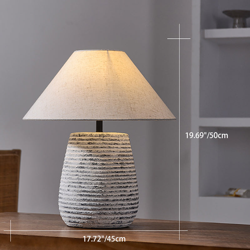 Ceramic Jar Linen Fabric Table Lamp