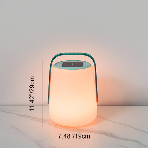 Leather PE Cylinder Striped Outdoor Light