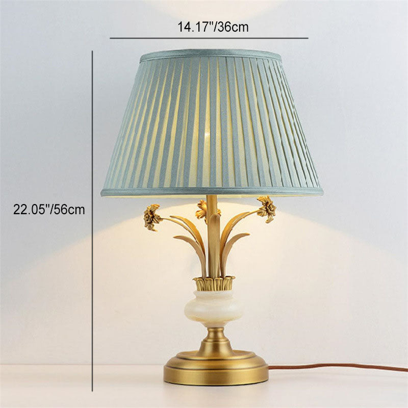 Round Trapezoidal Flower Leaf Table Lamp