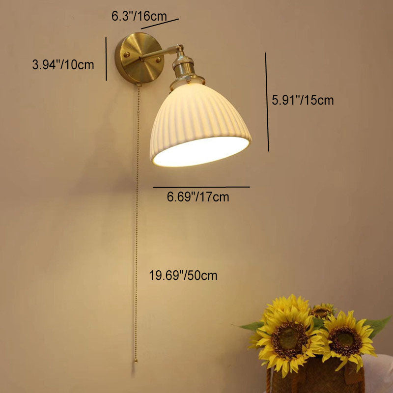 Brass Round Vanity Bedroom Wall Lamp